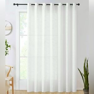 Elegant White Linen/Gauze Curtain Panel for Sliding Glass Doors. 100 x 84.